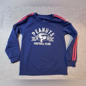 Peanuts Long Sleeve Sweatshirt Womens Size Small Blue And Red Stripes